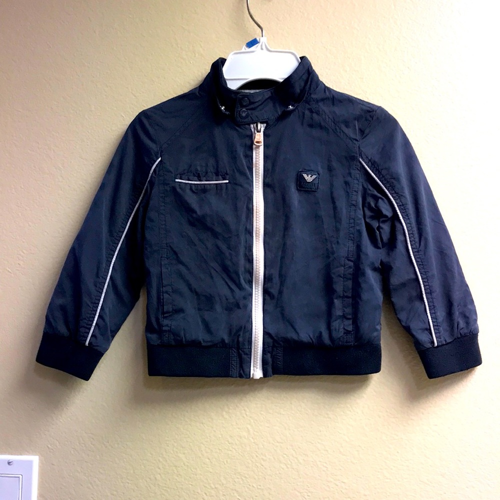 Armani Junior Navy, Boys Logo print jacket
